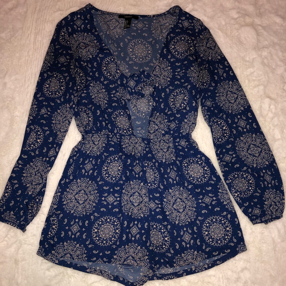 Blue & Gold Romper